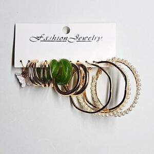 6 Sets of Brushed Gold Earrings – New With Tags (Set D)